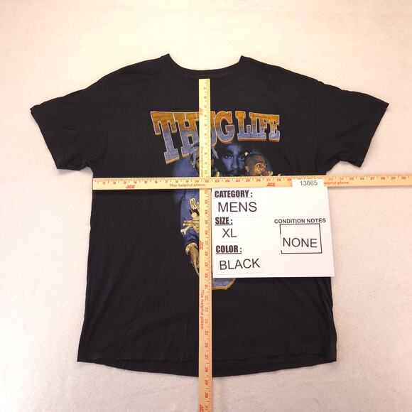 2Pac Tupac Thug Life Rap Short Sleeve T Shirt Mens Size Extra Large XL Black - Picture 5 of 9
